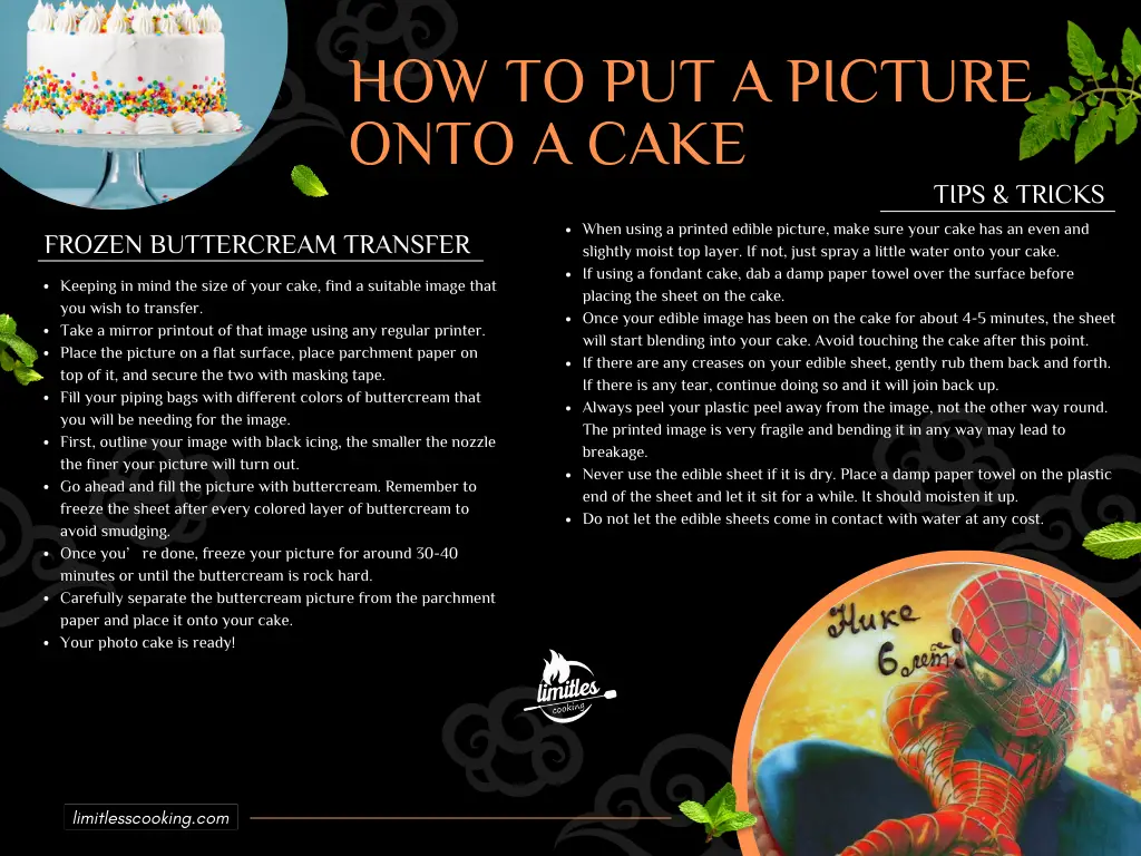 tips and tricks to put picture onto a cake