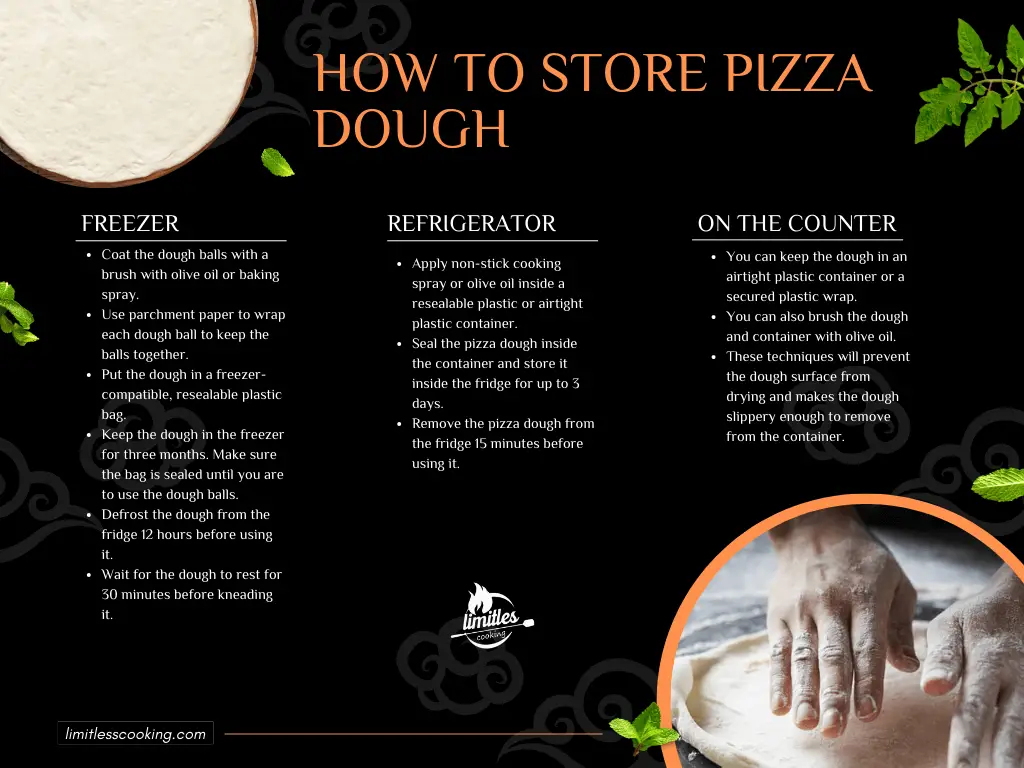 3 ways of storing pizza dough