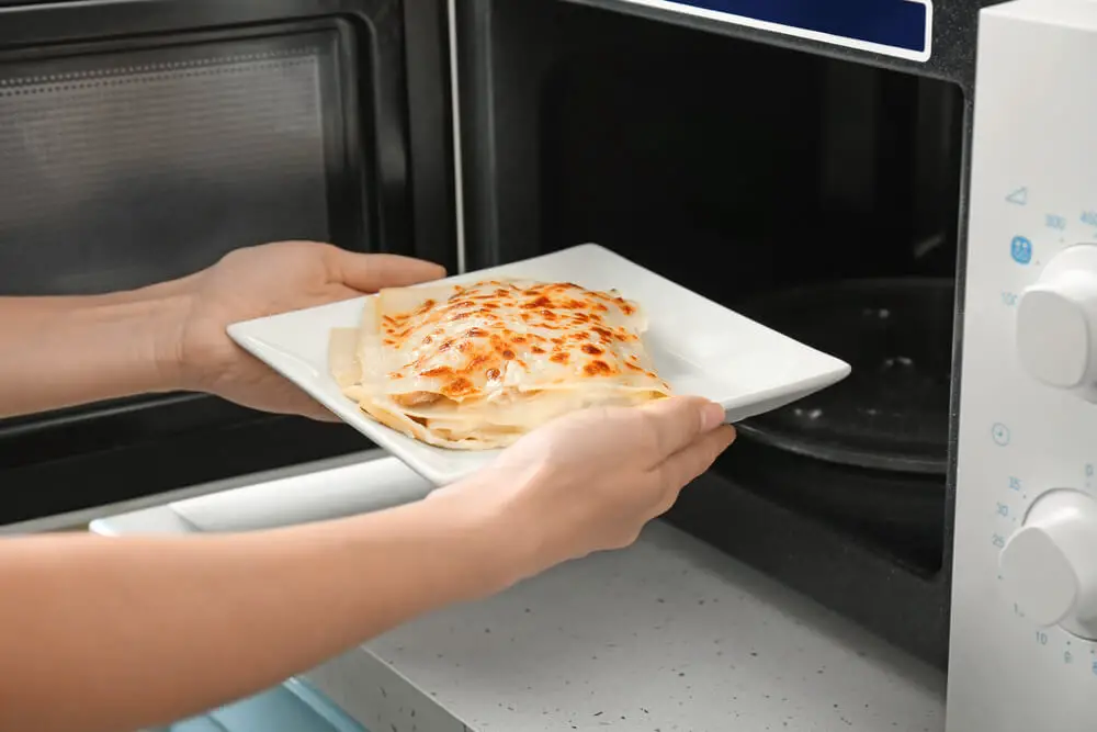 microwaving lasagna