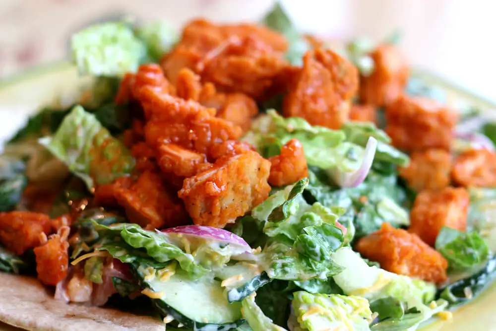 closeup view of Buffalo Chicken Salad