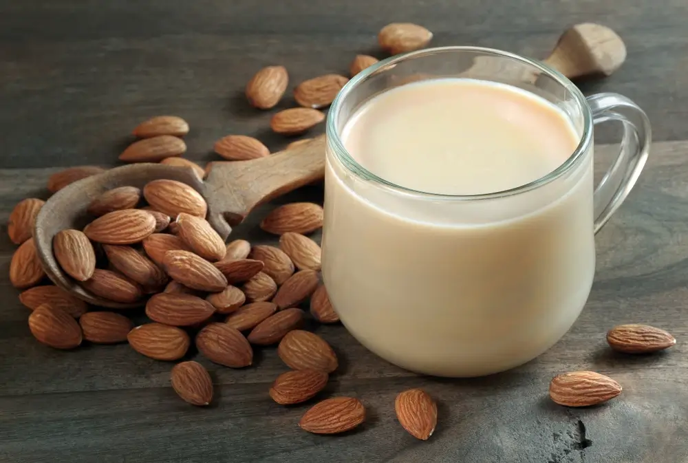 almond milk kept in a cup